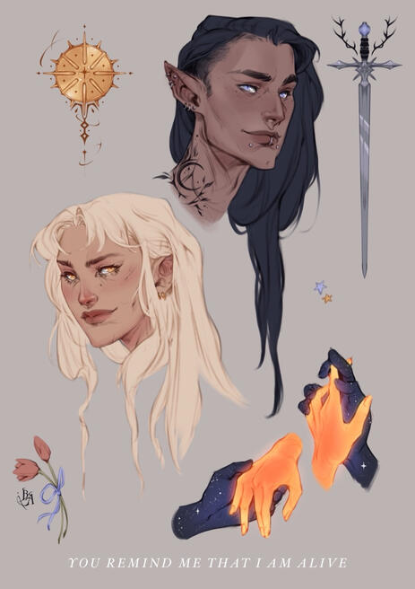 "you remind me that I am alive" | Crescent City fan art